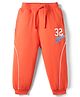 Babyhug Terry Cotton Knit Full Length Text Printed Lounge Pant - Orange