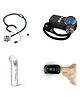 BPL Medical Technologies Adult Health Combo - Aneroid Sphygmomanometer + ST-03 Brass Dual Chest Piece Stethoscope + Smart Oxy Oximeter + Accu Digit Infrared F4 Thermometer