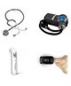 BPL Medical Technologies Adult Health Combo - Aneroid Sphygmomanometer + ST-06 Stainless Steel Dual Premium Chest Piece Stethoscope + Smart Oxy Oximeter + Accu Digit Infrared F4 Thermometer