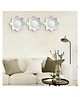 VONCASA Wall Mirror, Wall Decor, Antique Finish, Champagne Colour, Plastic, Set of 3