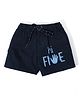 Nino Togs Twill Knit Hi Five Text Printed Shorts - Navy Blue