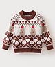 Mark & Mia Full Sleeves Pullover Sweater With Christmas Design - Brown