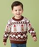 Mark & Mia Full Sleeves Pullover Sweater With Christmas Design - Brown