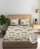 Trance Home Linen Echo Green Cotton 180TC 84x72 inch Fitted Bedsheet 2 Pillow Covers