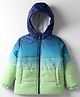 Babyhug Woven Full Sleeves Hooded Padded Jacket With Ombre Effect - Multicolor