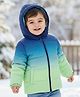 Babyhug Woven Full Sleeves Hooded Padded Jacket With Ombre Effect - Multicolor