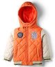 Babyhug Woven Full Sleeves Quilted Padded Jacket with Detachable Hood - Orange