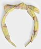 Mi Arcus Bow Applique Detailed Checked Hair Band - Yellow