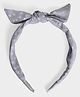 Mi Arcus Leaves Designed Bow Applique Detailed Hair Band - Grey