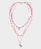 Mi Arcus Unicorn Applique Detailed & Beaded Necklace - Pink & Silver