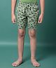CRIMSOUNE CLUB Cotton Woven Leaves Printed Shorts - Green