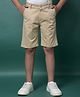 CRIMSOUNE CLUB Cotton Woven Solid Shorts - Beige