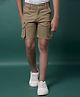 CRIMSOUNE CLUB Cotton Woven Solid Pocket Detailed Cargo Shorts - Khaki