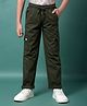 CRIMSOUNE CLUB Cotton Woven Solid Pocket Detailed Pant - Olive Green