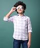CRIMSOUNE CLUB Cotton Woven Full Sleeves Checked Shirt - Purple