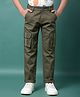 CRIMSOUNE CLUB Cotton Woven Solid Cargo Trousers - Olive Green