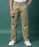 CRIMSOUNE CLUB Cotton Woven Solid Cargo Trousers - Beige