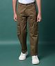 CRIMSOUNE CLUB Cotton Woven Solid Cargo Trousers - Brown
