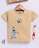 TOONYPORT Cotton Knit Half Sleeves Astronaut Printed Tee - Beige