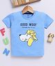 TOONYPORT Cotton Knit Half Sleeves Dog Printed Tee - Blue