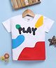 TOONYPORT Cotton Knit Half Sleeves Play Text Printed Tee - White