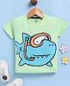 TOONYPORT Cotton Knit Half Sleeves Fish Printed Tee - Green