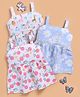TOONYPORT Cotton Knit Pack Of 3 Sleeveless Floral & Baby Animals Printed Dresses - Multi Colour