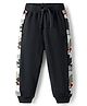 Babyhug French Terry Full Length Lounge Pants with Pocket & Camouflage Print - Black