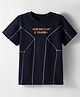 Arias Cotton Knit Half Sleeves Round Neck T-Shirt With Only Limit is Yourself Text Print & Embriodery - Black