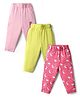 Doodle Poodle 100% Cotton Full Length Leggings with Animal Print Pack of 3- Pink & Neon Green