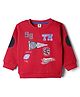 ToffyHouse Fleece Knit Full Sleeves Sports Theme Printed Sweatshirt - Red