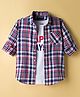 Pine Kids Cotton Woven Full Sleeves Checkered Shirt With T-Shirt - Multicolour