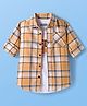 Pine Kids Cotton Woven Full Sleeves Checks Shirt With T-Shirt - Multicolour