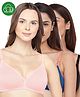 Inner Sense Organic Cotton Knit Pack Of 3 Solid Antimicrobial Maternity Bras With Nursing Access - Multi Colour
