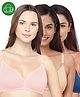 Inner Sense Organic Cotton Knit Pack Of 3 Solid Antimicrobial Maternity Bras With Nursing Access - Multi Colour