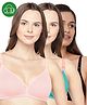 Inner Sense Organic Cotton Knit Pack Of 3 Solid Antimicrobial Maternity Bras With Nursing Access - Multi Colour