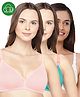 Inner Sense Organic Cotton Knit Pack Of 3 Solid Antimicrobial Maternity Bras With Nursing Access - Multi Colour