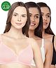 Inner Sense Organic Cotton Knit Pack Of 3 Solid Antimicrobial Maternity Bras With Nursing Access - Multi Colour