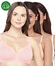 Inner Sense Organic Cotton Knit Pack Of 3 Solid Antimicrobial Maternity Bras With Nursing Access - Multi Colour