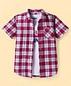 Pine Kids Cotton Woven Half Sleeves Checks Shirt With T-Shirt - Multicolour