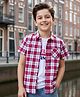 Pine Kids Cotton Woven Half Sleeves Checks Shirt With T-Shirt - Multicolour