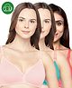 Inner Sense Organic Cotton Knit Pack Of 3 Solid Antimicrobial Maternity Bras With Nursing Access - Multi Colour
