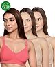 Inner Sense Organic Cotton Knit Pack Of 3 Solid Antimicrobial Maternity Bras With Nursing Access - Multi Colour