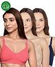 Inner Sense Organic Cotton Knit Pack Of 3 Solid Antimicrobial Maternity Bras With Nursing Access - Multi Colour