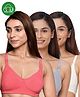 Inner Sense Organic Cotton Knit Pack Of 3 Solid Antimicrobial Maternity Bras With Nursing Access - Multi Colour