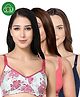 Inner Sense Organic Cotton Knit Pack Of 3 Solid & Floral Printed Antimicrobial Maternity Bras With Nursing Access - Multi Colour