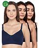 Inner Sense Organic Cotton Knit Pack Of 3 Solid Antimicrobial Maternity Bras With Nursing Access - Multi Colour