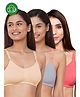 Inner Sense Organic Cotton Knit Pack Of 3 Solid Antimicrobial Maternity Bras With Nursing Access - Multi Colour