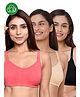 Inner Sense Organic Cotton Knit Pack Of 3 Solid Antimicrobial Maternity Bras With Nursing Access - Multi Colour