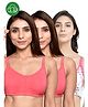 Inner Sense Organic Cotton Knit Pack Of 3 Solid & Floral Printed Antimicrobial Maternity Bras With Nursing Access - Multi Colour